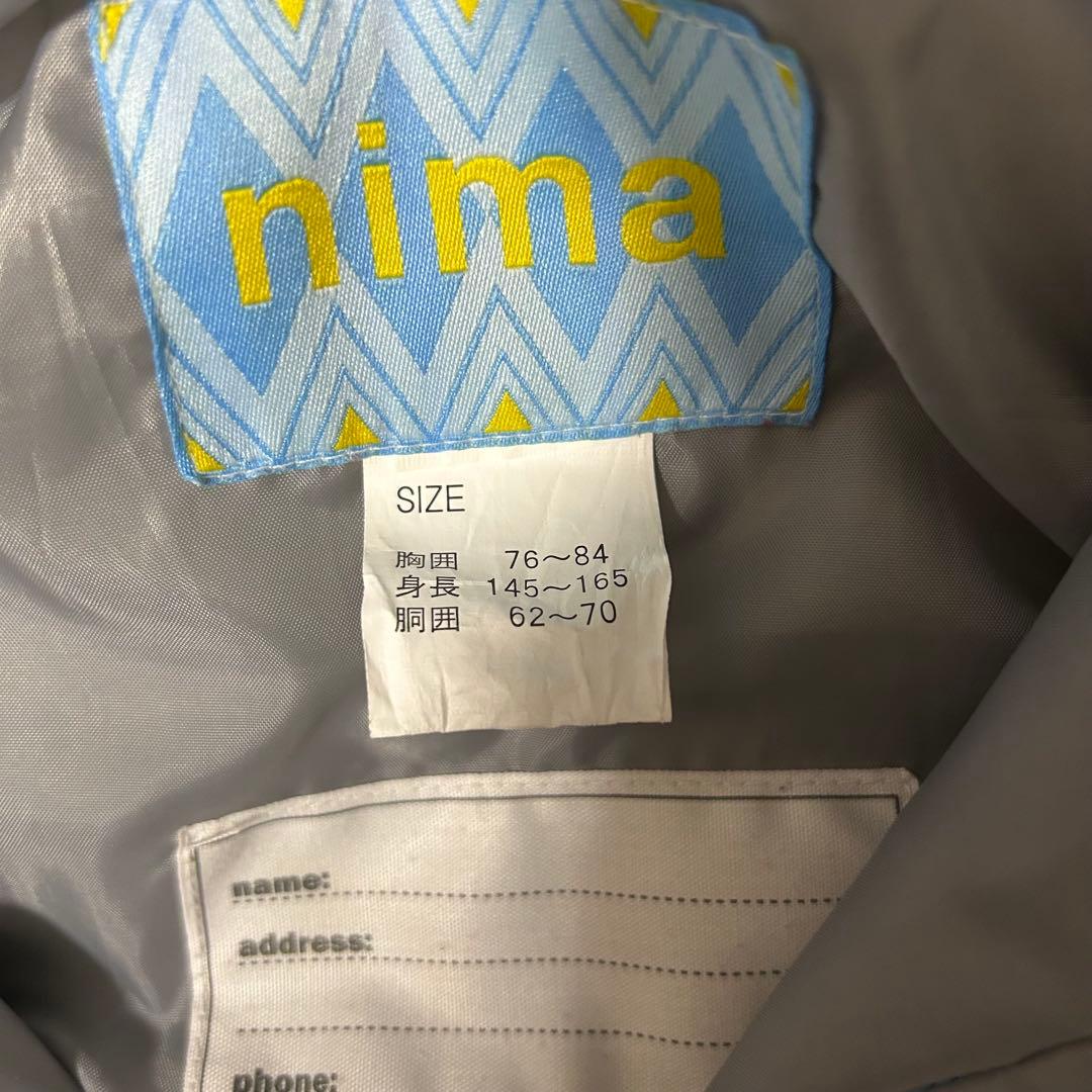 【美品】 nima スキー スノーボード ウェア 上下 160 ブルー 総柄