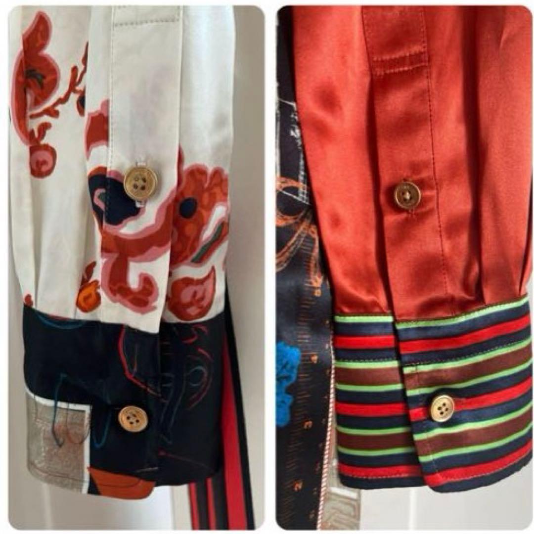 Tory Burch（トリーバーチ）の白、赤、黒の花柄ペイズリー柄シャツドレス
