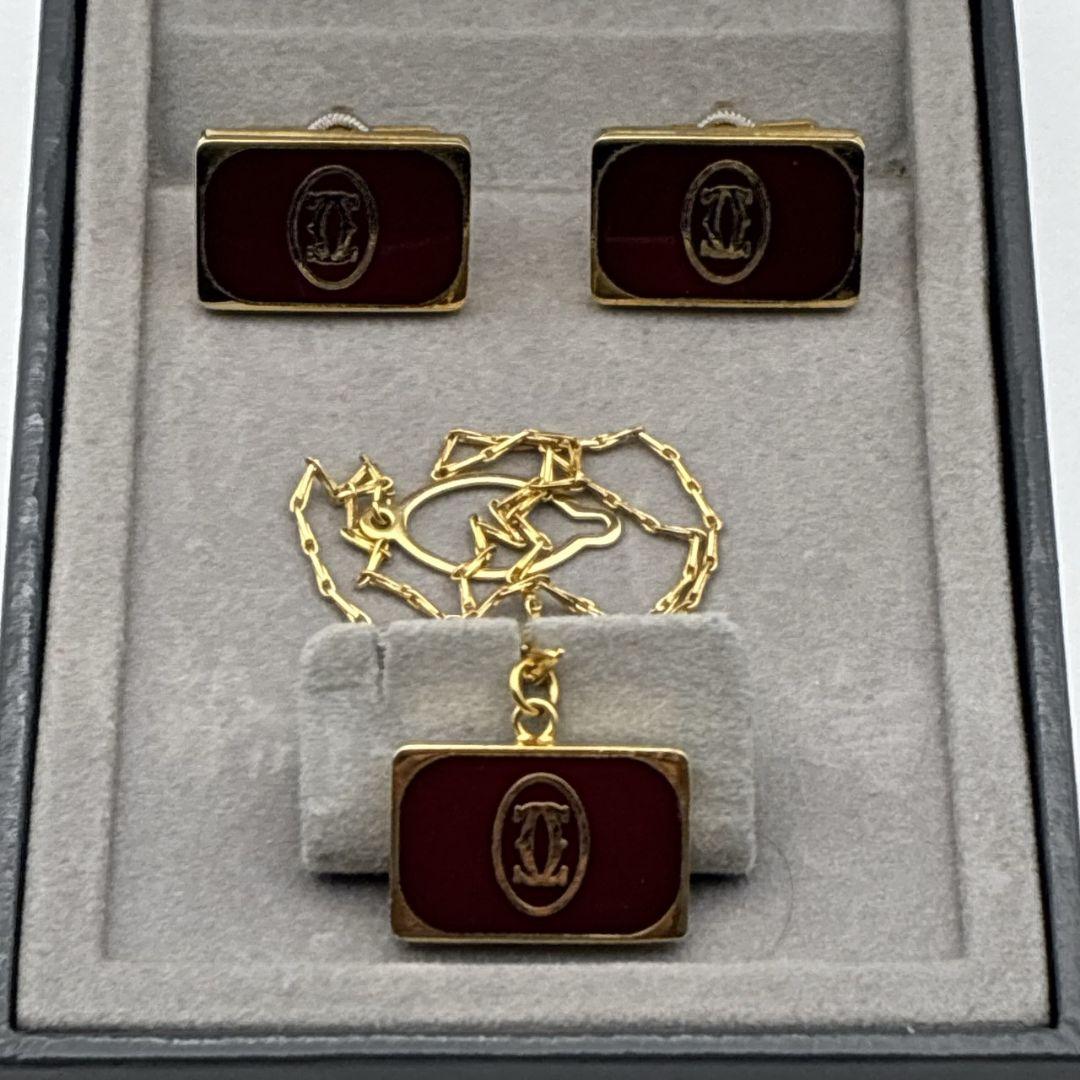 Cartier カルティエ カフス タイピン セット ダブルC ロゴ ゴールド