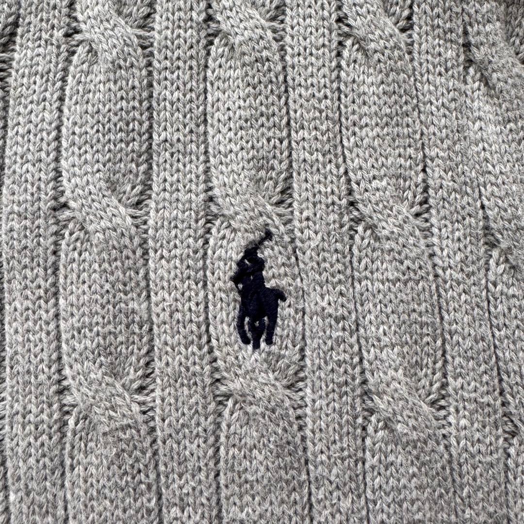 【近年モデル】ポロラルフローレン ケーブルニット ベスト コットン 刺繍 M
