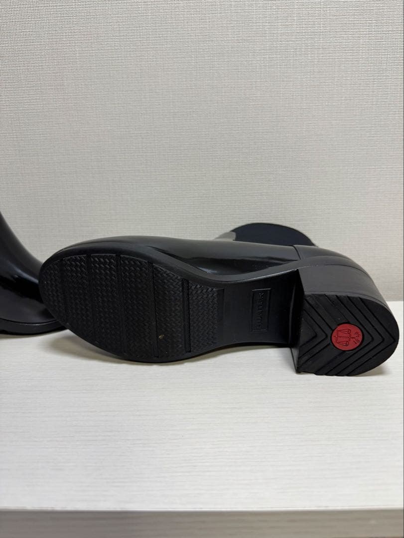 ハンター リファインドミッドヒールグロス 日本サイズ24cm ブラック UK5