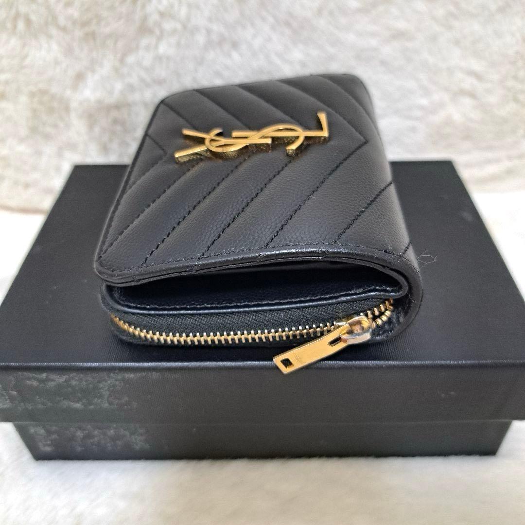 ✨極美品　レシートあり✨サンローラン　二つ折り　カサンドラ　キャビアスキン