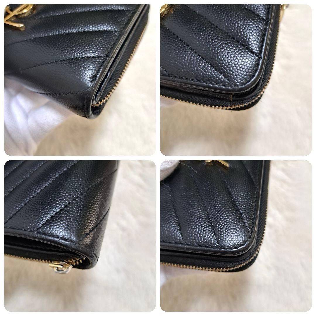 ✨極美品　レシートあり✨サンローラン　二つ折り　カサンドラ　キャビアスキン