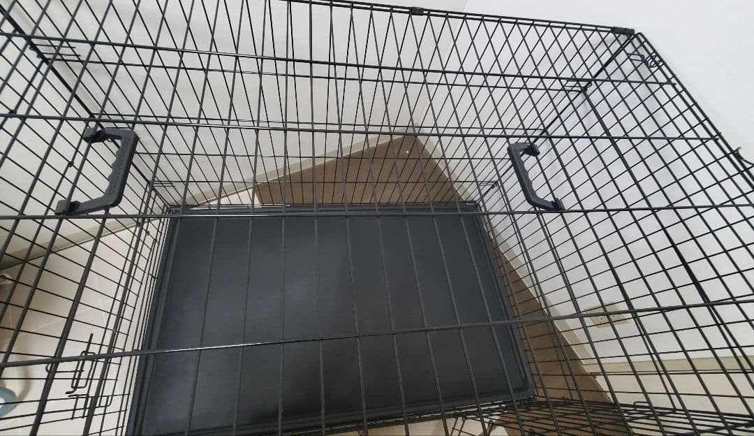 ※必ず商品説明ご一読ください※ 犬用金属製ケージ ブラック 中型犬ㆍ大型犬