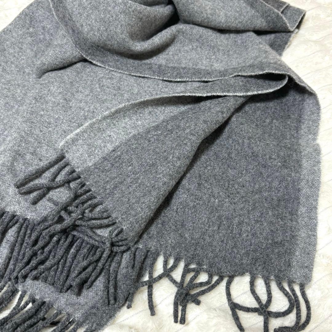 【美品】バーニーズニューヨーク カシミヤ100% 大判ストール　グレー