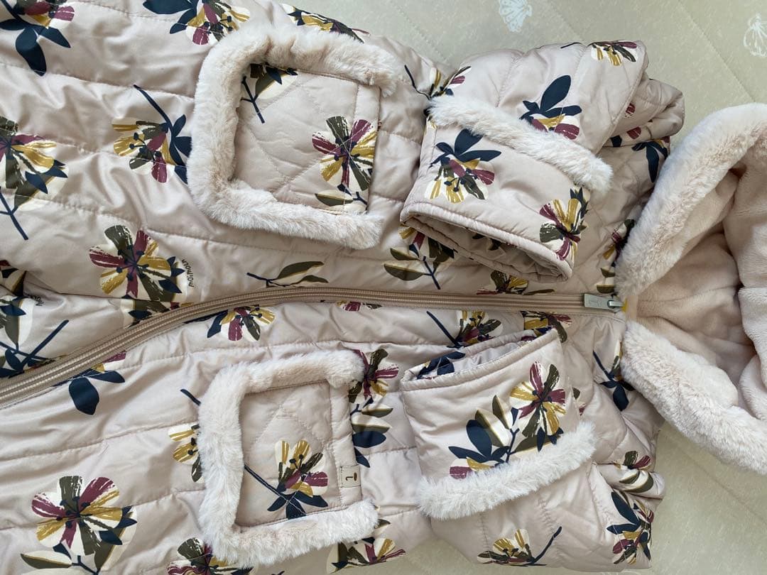 moimoln/フラワー柄中綿カバーオール 90サイズ