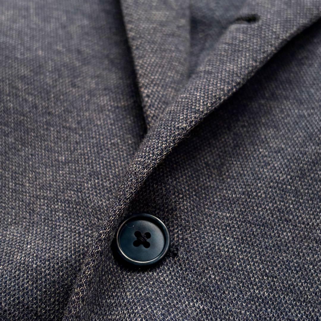 LARDINI ラルディーニ メランジネイビー ジャージー テーラードジャケット