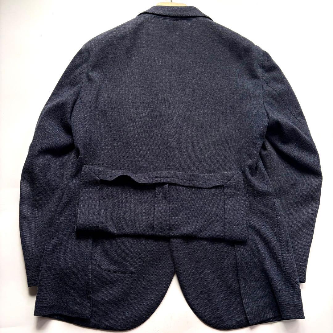 LARDINI ラルディーニ メランジネイビー ジャージー テーラードジャケット
