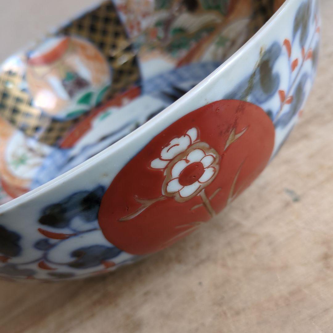 骨董 伊万里 古伊万里 鉢 色絵鉢 大サイズ 花見鉢 陶器 アンティーク