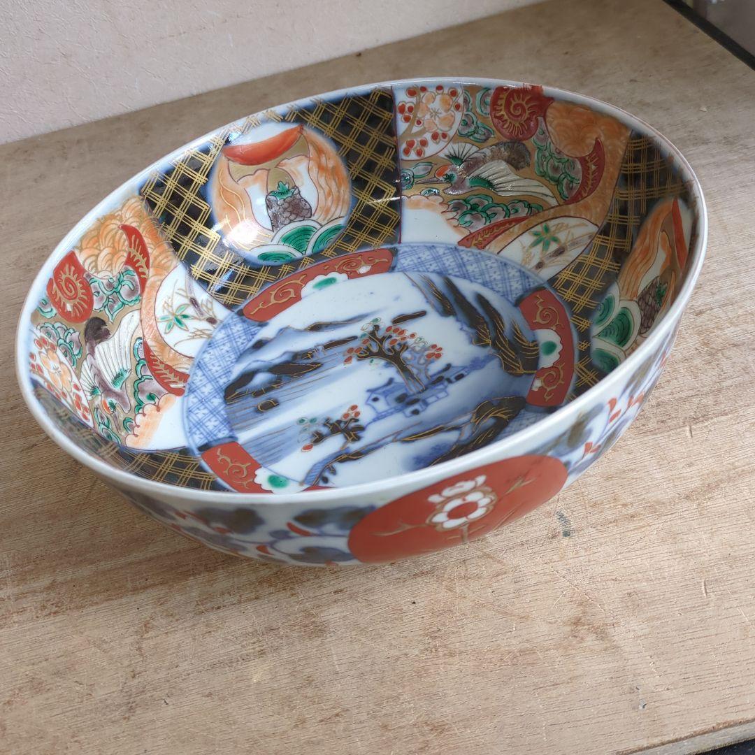 骨董 伊万里 古伊万里 鉢 色絵鉢 大サイズ 花見鉢 陶器 アンティーク