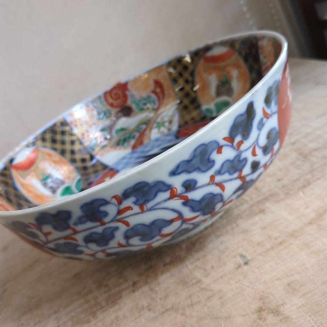 骨董 伊万里 古伊万里 鉢 色絵鉢 大サイズ 花見鉢 陶器 アンティーク