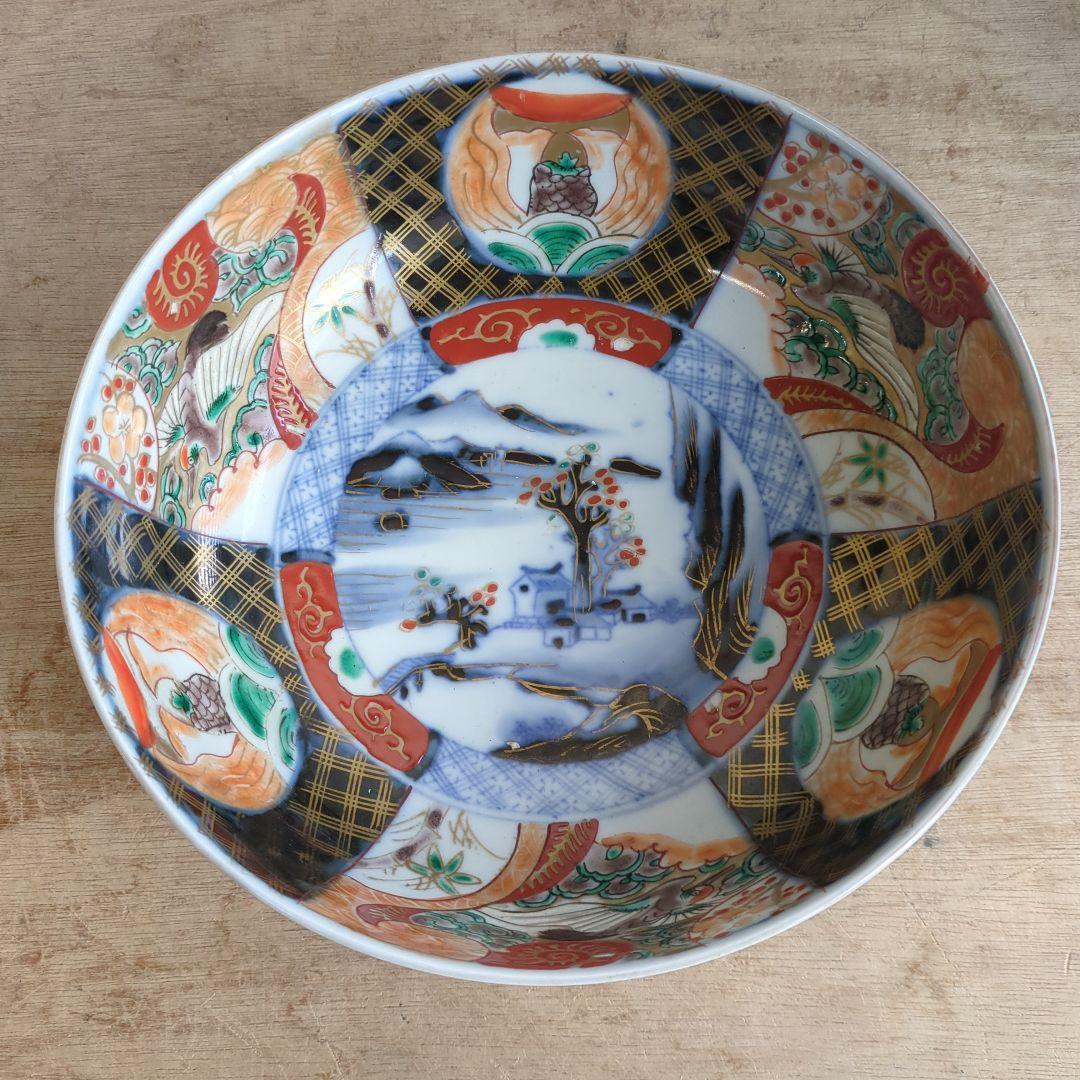 骨董 伊万里 古伊万里 鉢 色絵鉢 大サイズ 花見鉢 陶器 アンティーク