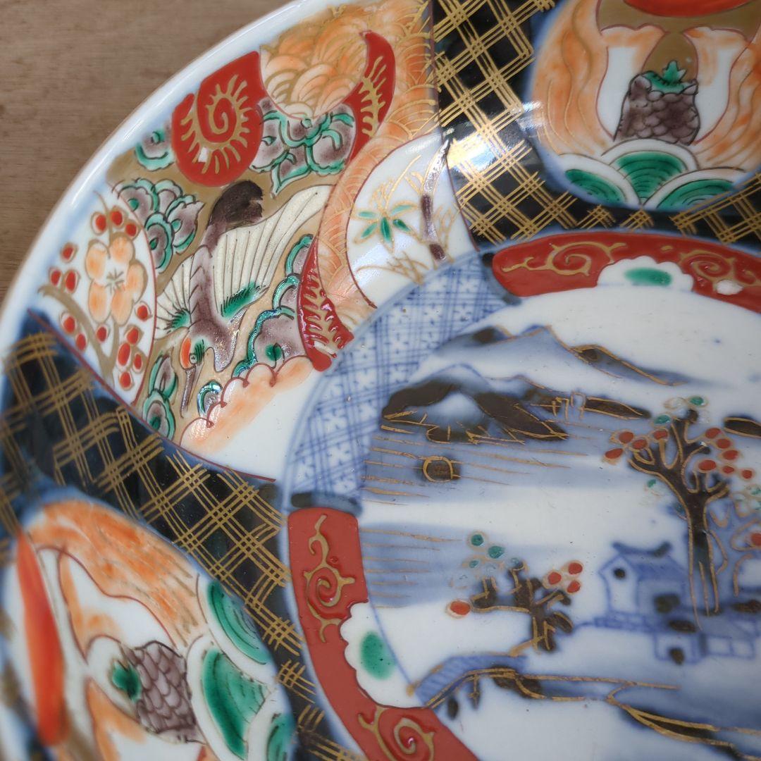 骨董 伊万里 古伊万里 鉢 色絵鉢 大サイズ 花見鉢 陶器 アンティーク