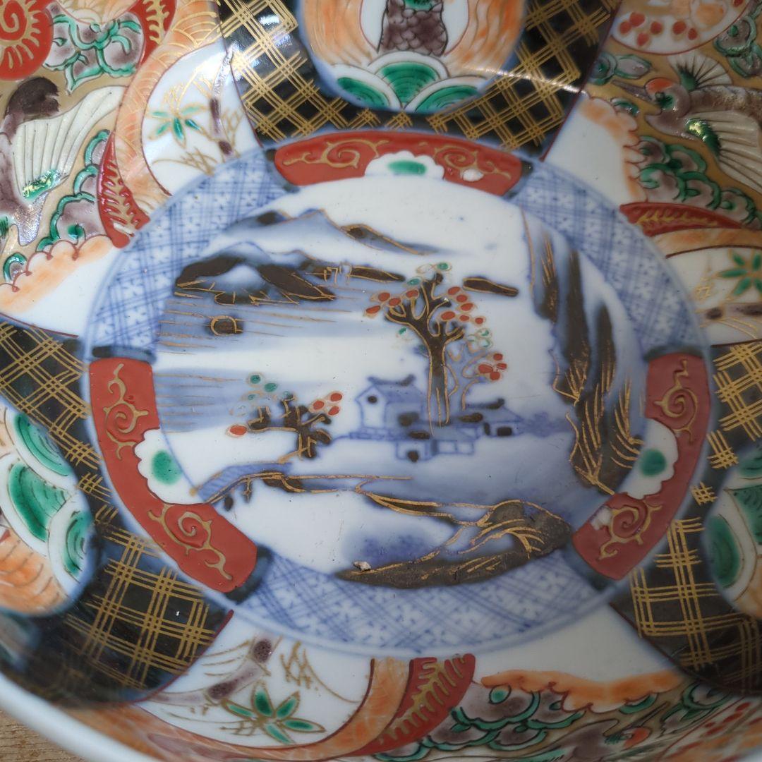 骨董 伊万里 古伊万里 鉢 色絵鉢 大サイズ 花見鉢 陶器 アンティーク