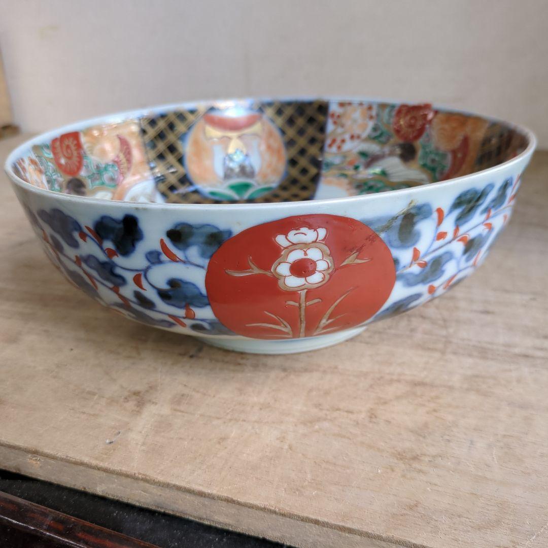 骨董 伊万里 古伊万里 鉢 色絵鉢 大サイズ 花見鉢 陶器 アンティーク