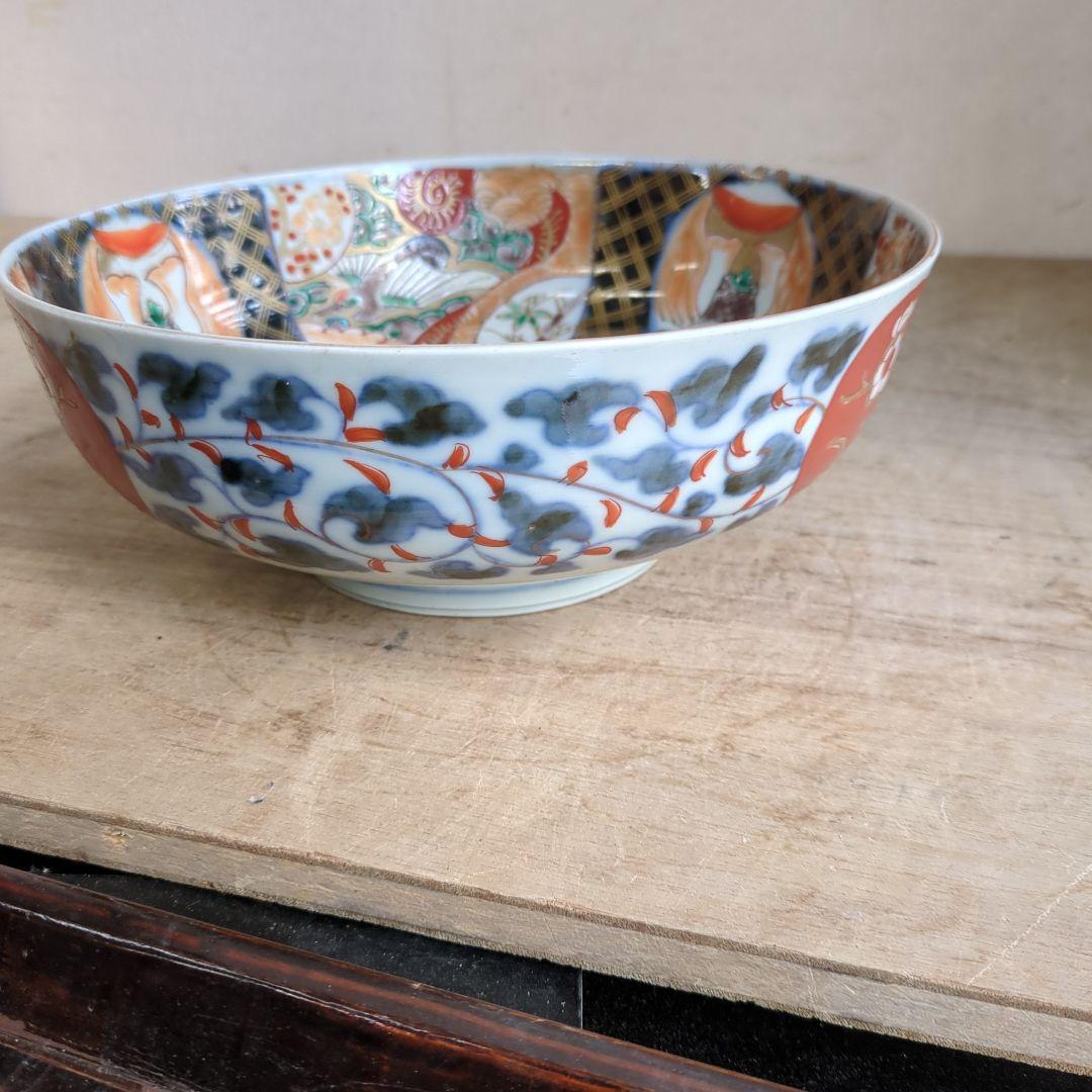 骨董 伊万里 古伊万里 鉢 色絵鉢 大サイズ 花見鉢 陶器 アンティーク