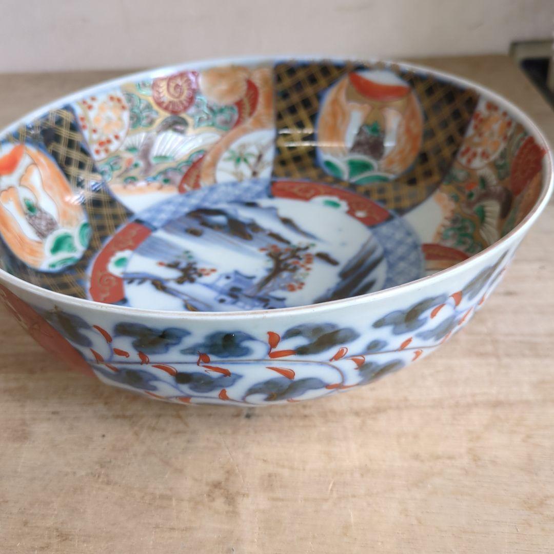 骨董 伊万里 古伊万里 鉢 色絵鉢 大サイズ 花見鉢 陶器 アンティーク