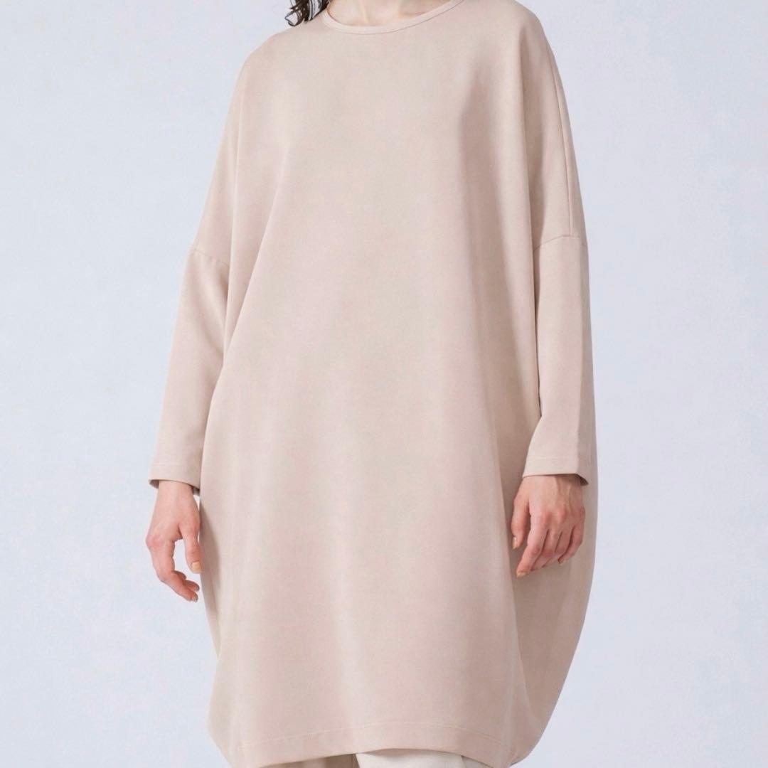 25AW ミズイロインド　コクーンワイドワンピース ベージュ　フリーsize