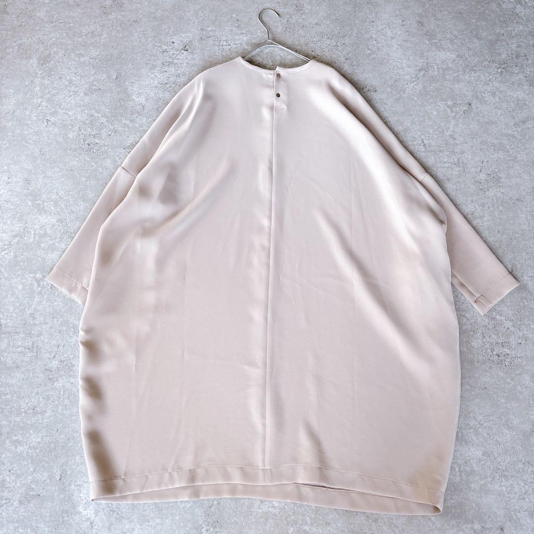 25AW ミズイロインド　コクーンワイドワンピース ベージュ　フリーsize