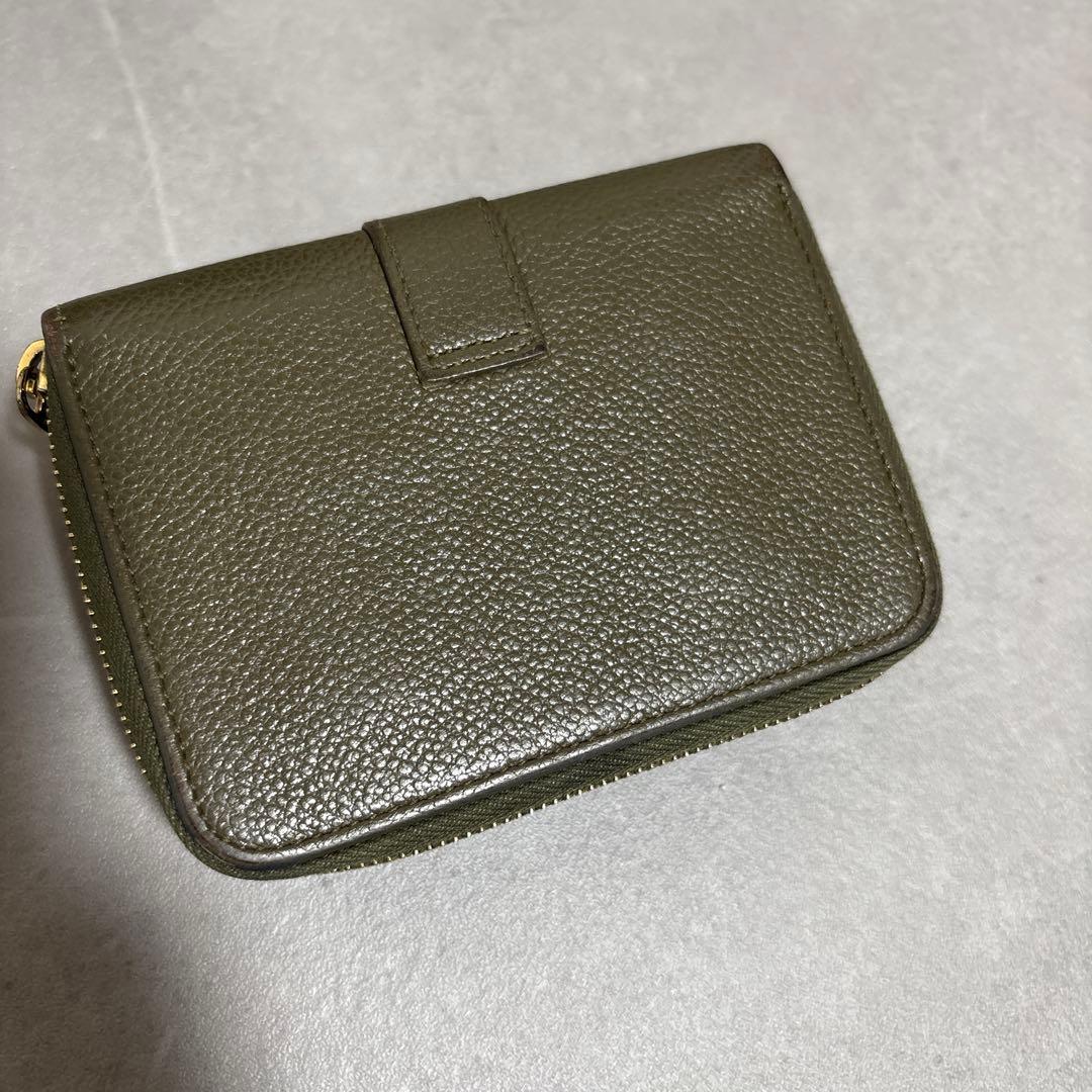 SAINT LAURENT 二つ折り財布 オリーブグリーン　定価8万2千円