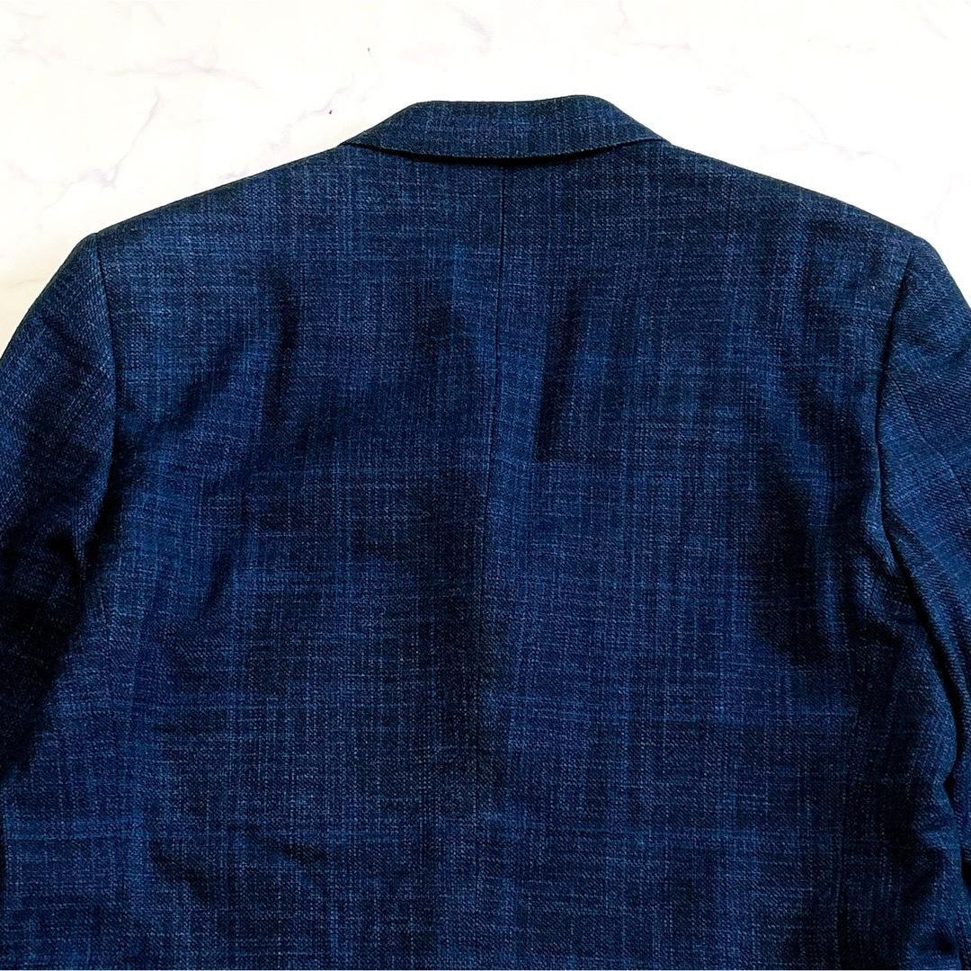 美品/ XL✨バーバリーロンドン 霜降りテーラードジャケット 羊毛 絹 シルク