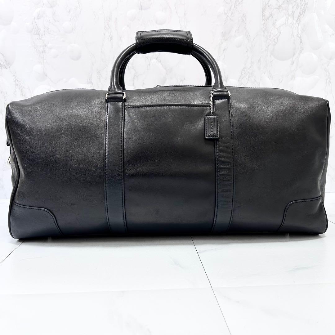 美品 COACH 大容量 レザー ボストンバッグ 旅行 ブラック