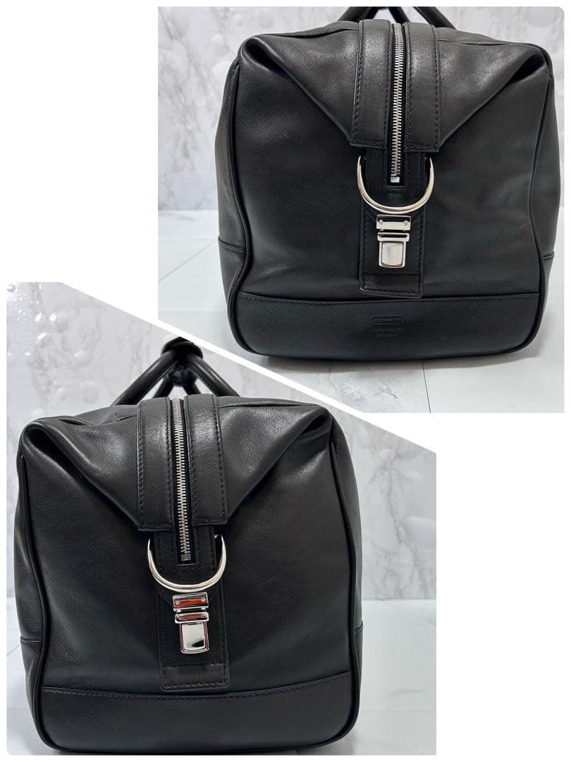 美品 COACH 大容量 レザー ボストンバッグ 旅行 ブラック