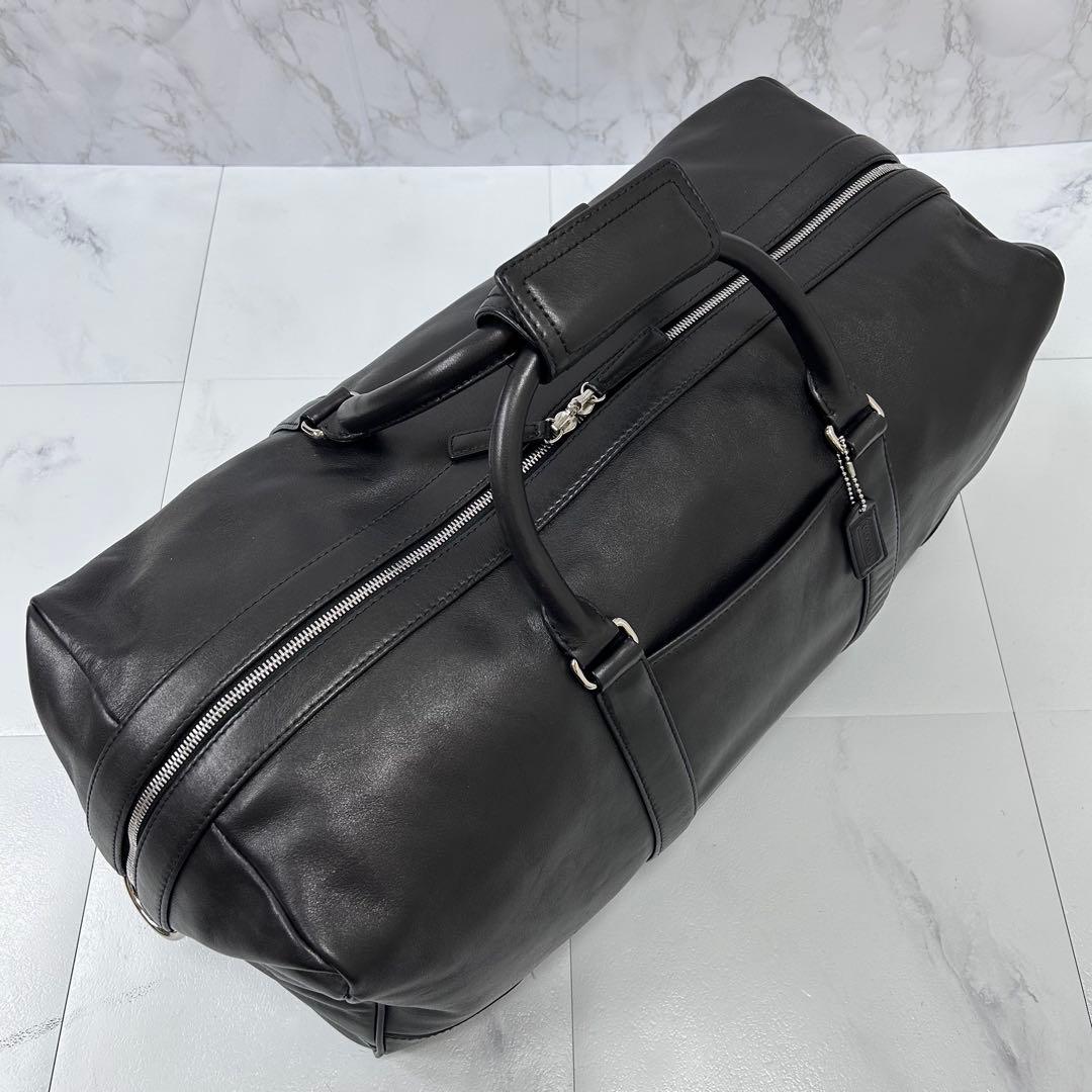 美品 COACH 大容量 レザー ボストンバッグ 旅行 ブラック