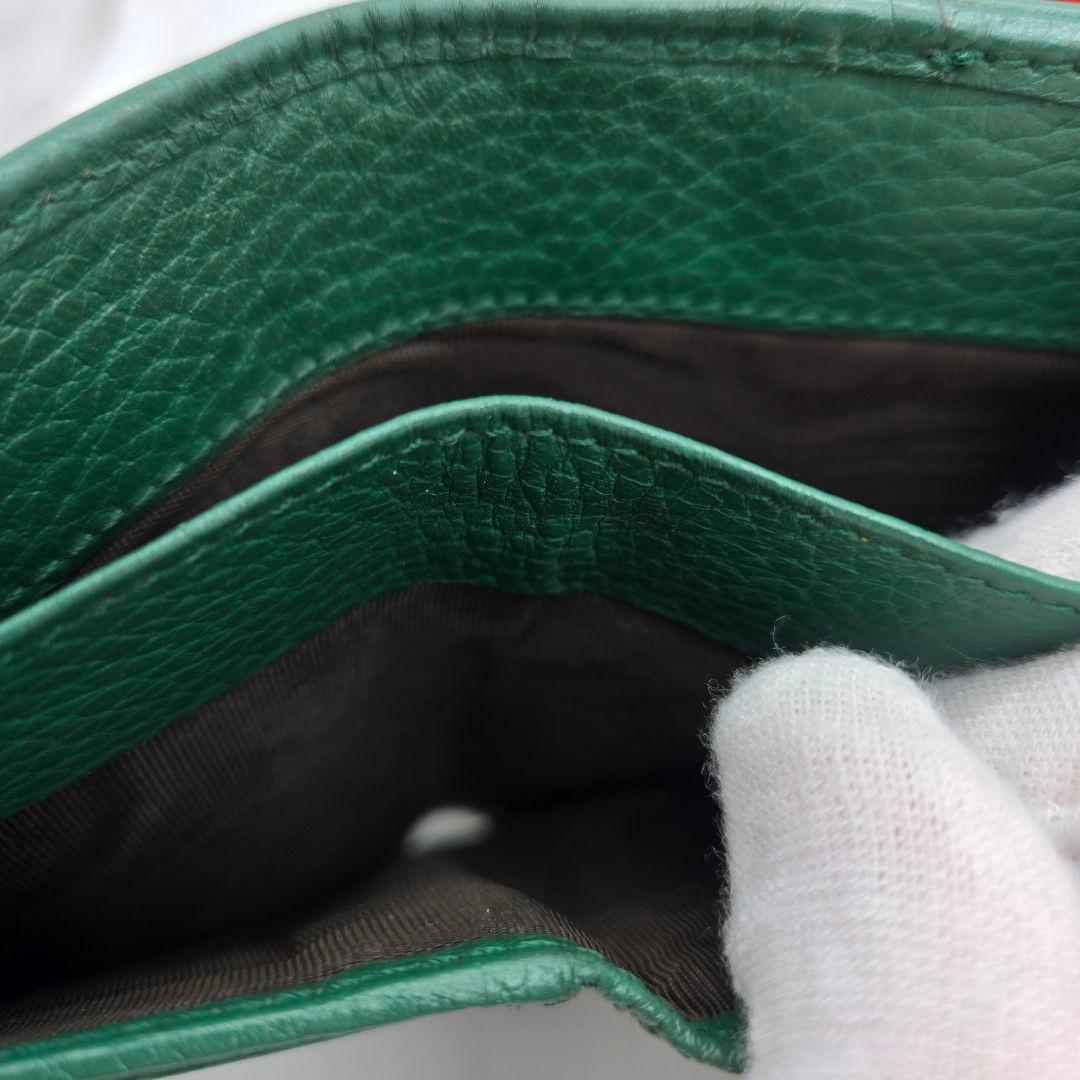 GUCCI グッチ 2つ折り財布 財布 インターロッキング 金具 GG グリーン