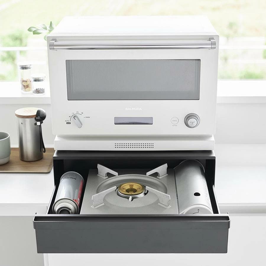 山崎実業　カセットコンロが入る家電下ラック タワー 1段　ブラック　010198