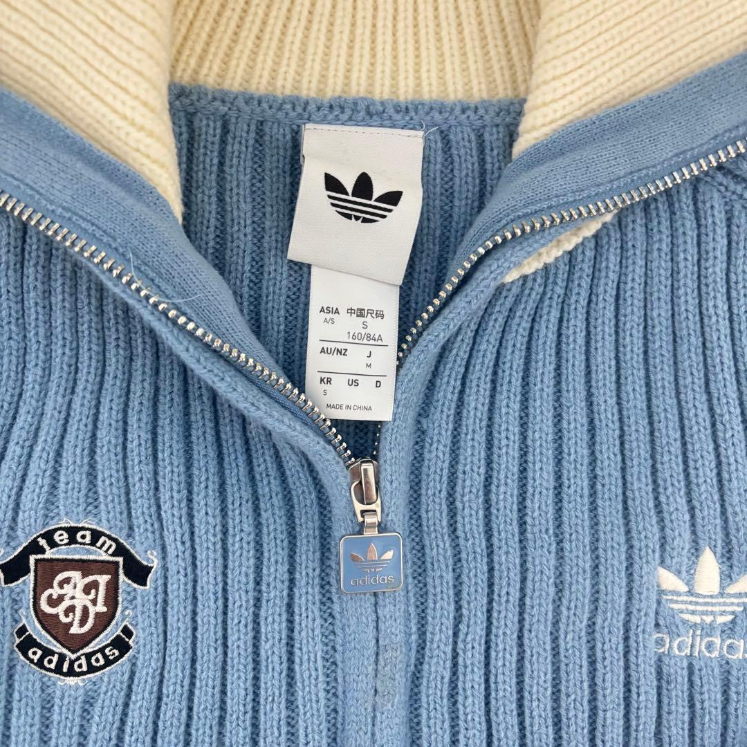 【みる】adidas 水色 ジップカーディガン S