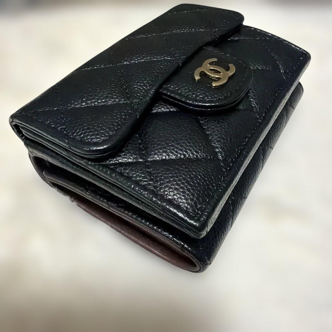 【マイ♡メロ】CHANEL マトラッセ キャビアスキン 三つ折財布