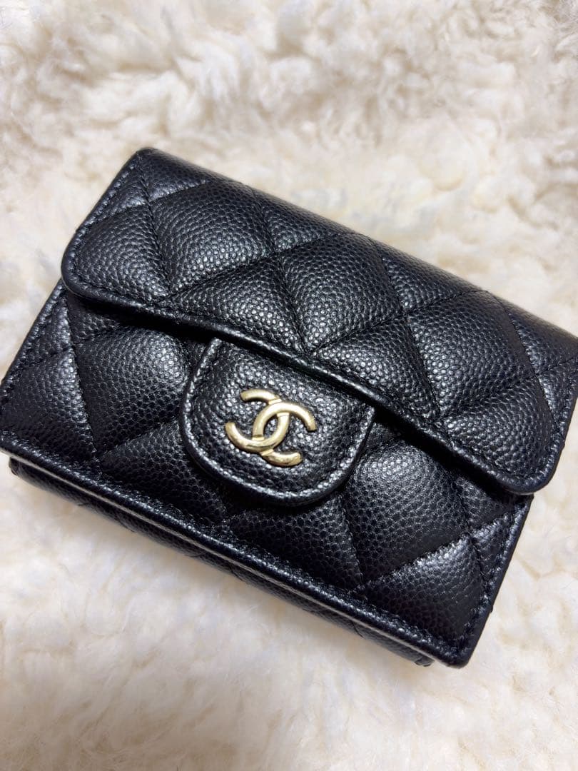 【マイ♡メロ】CHANEL マトラッセ キャビアスキン 三つ折財布