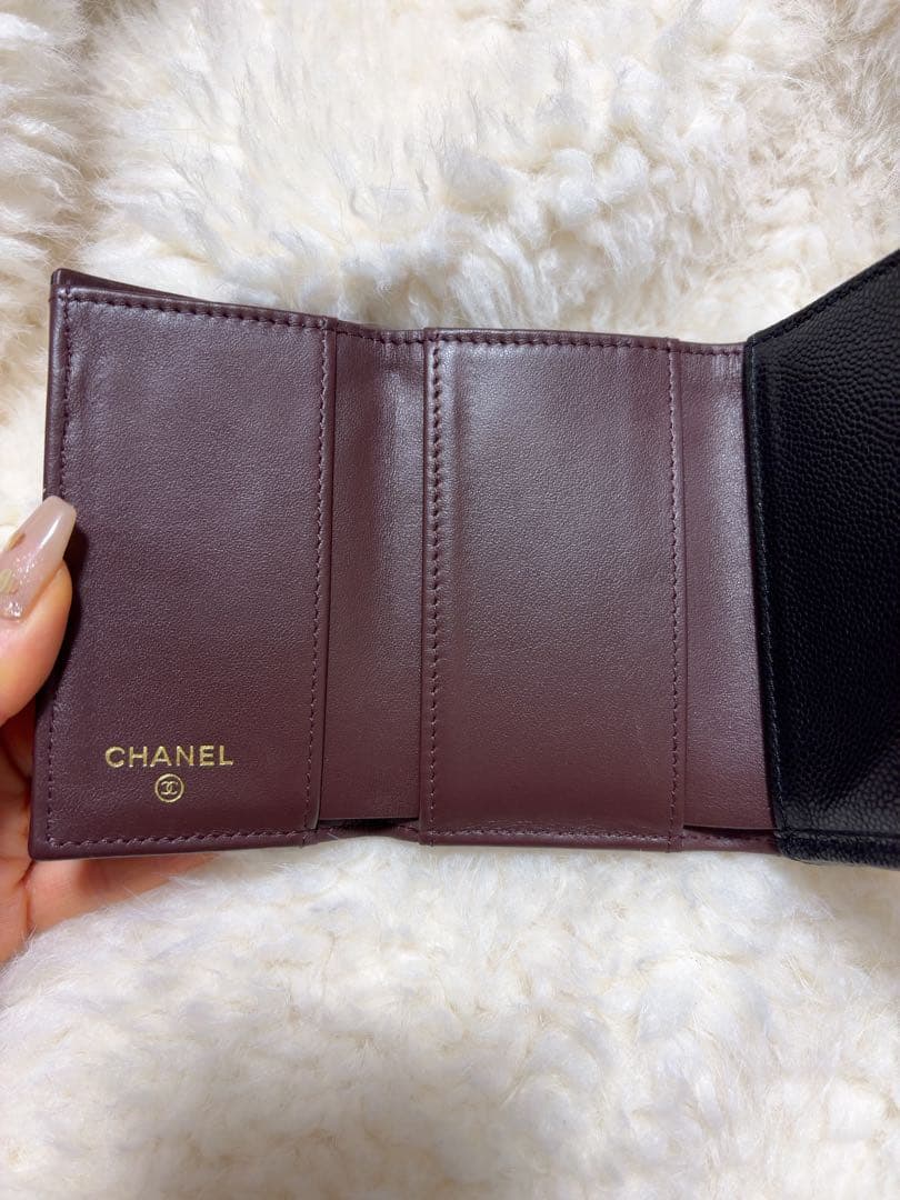 【マイ♡メロ】CHANEL マトラッセ キャビアスキン 三つ折財布