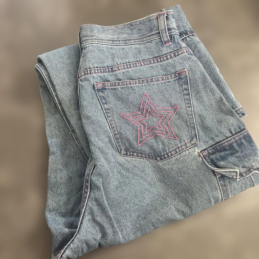 【最終値下げ】RE. アールイードット 刺繍デニム デニムパンツ 仲里依紗