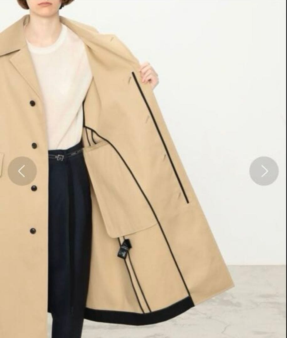 TB　トゥモローランドビー　コットンサテン ステンカラーコート　トレンチ