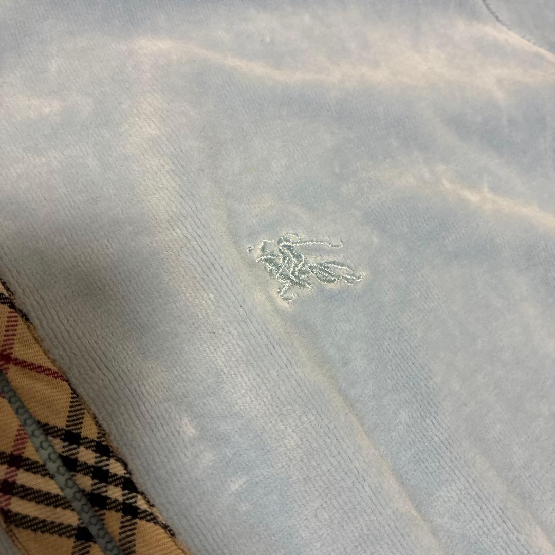 BURBERRY 水色 Lサイズ ジップアップカーディガン