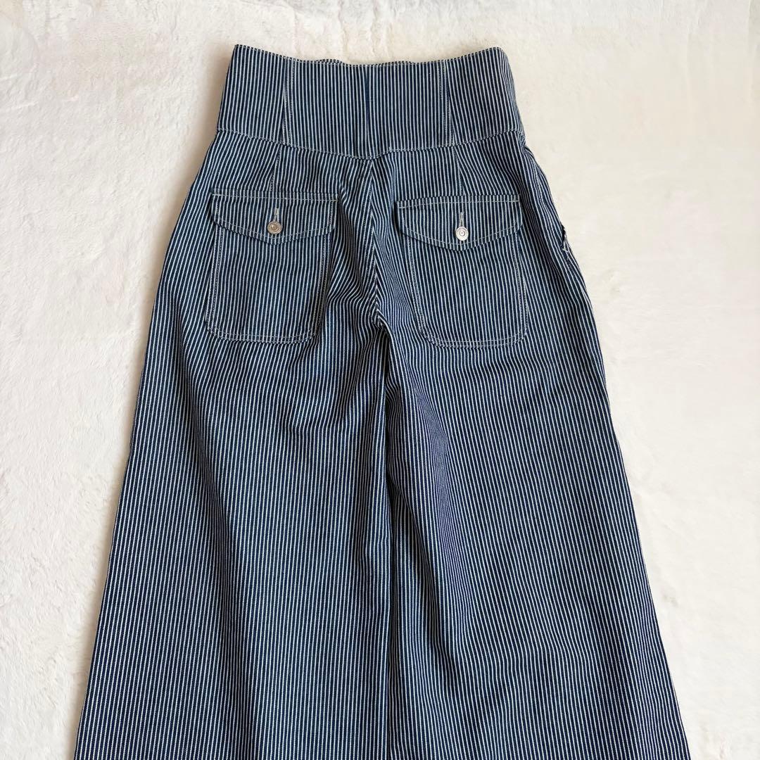 MOUSSY CORSET DESIGN BAGGY ブルー系ストライプ