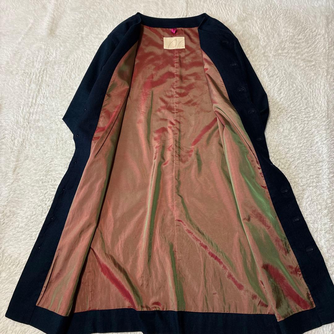 Pal'las Palace パラスパレス　インディゴ　ノーカラーコート　ロング