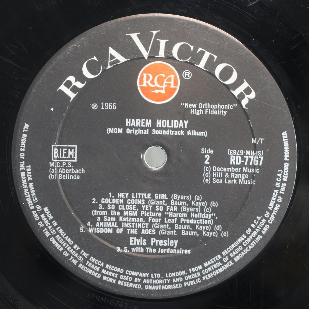 英LP Elvis Presley Harem Holiday UK盤 深溝