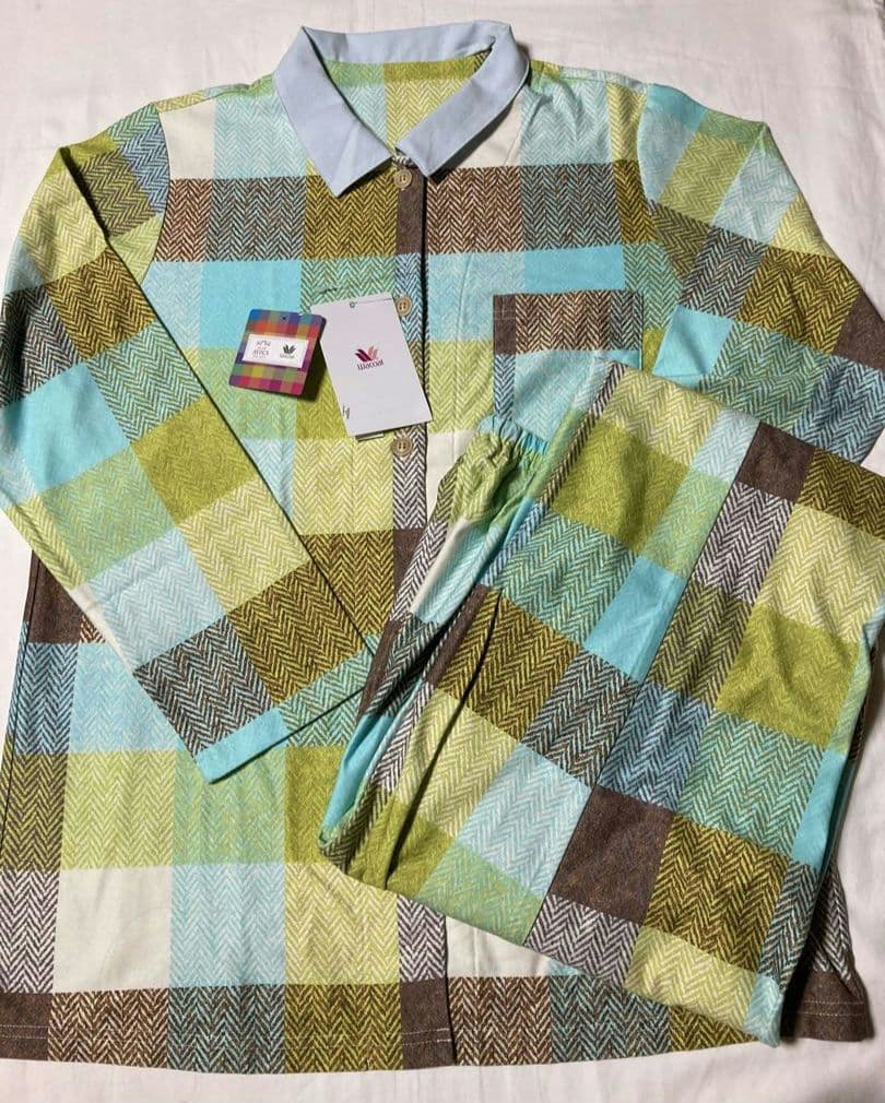 【新品】AVOCA アヴォカ × ワコール パジャマ　 綿100% 襟付き　M