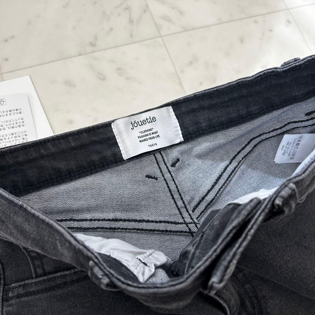 【タグ付】jouetie ジュエティ　レースフリルフレアデニムパンツ　ブラック