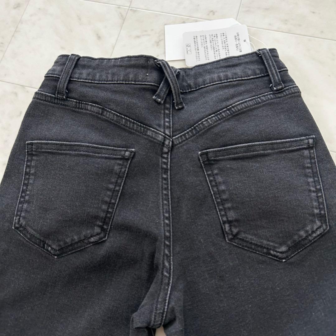 【タグ付】jouetie ジュエティ　レースフリルフレアデニムパンツ　ブラック