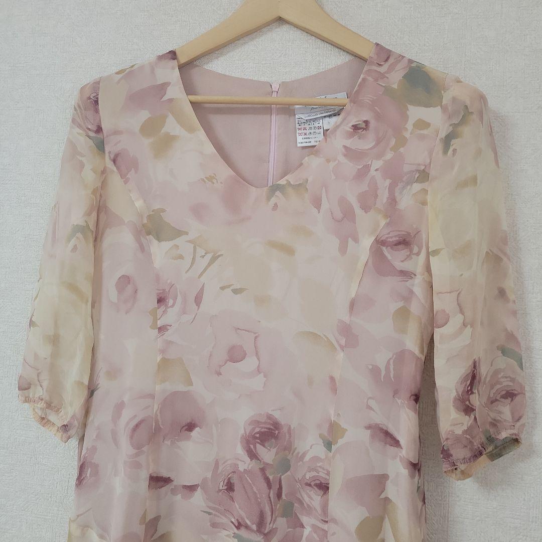 小夏のママ様✴美品 Max Mara 高級シルク 花柄ワンピース 春色 上品