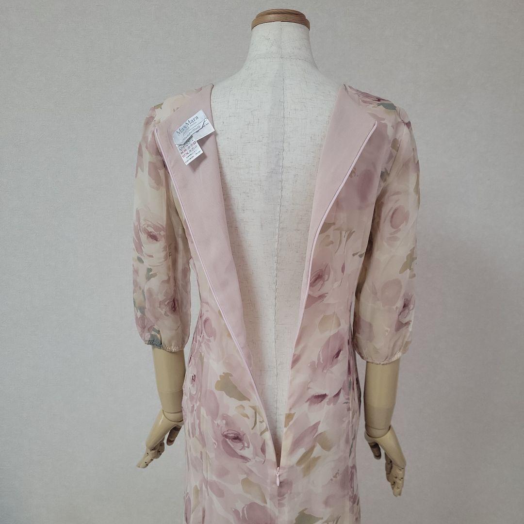 小夏のママ様✴美品 Max Mara 高級シルク 花柄ワンピース 春色 上品