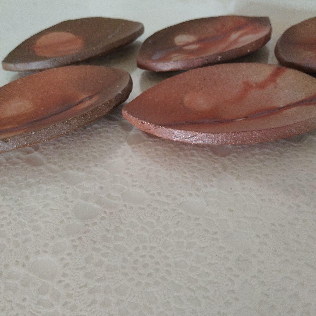 備前焼、リーフ型、銘々皿セット、お値下げ致しました