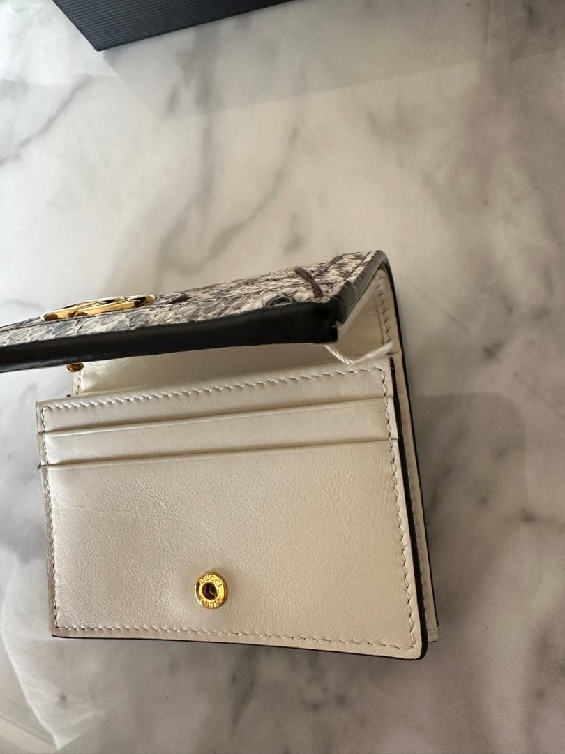 GUCCI グッチ　二つ折りミニ財布　ミニウォレット　パイソン