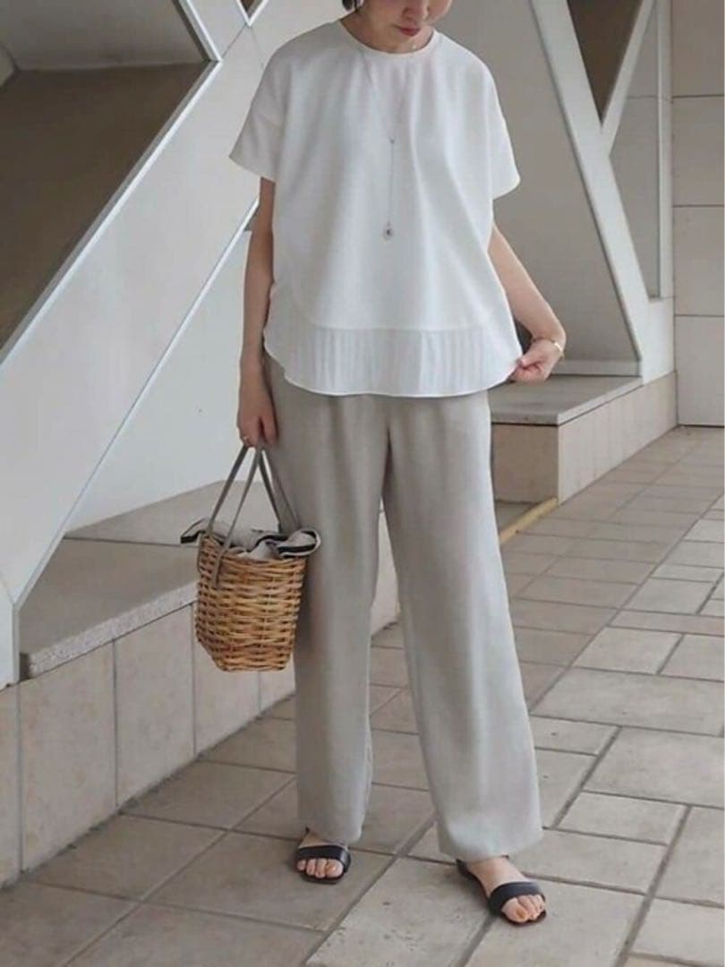 新品【ビアズリー】ラウンドヘム　Tシャツ　ホワイト プルオーバー　ジャージー