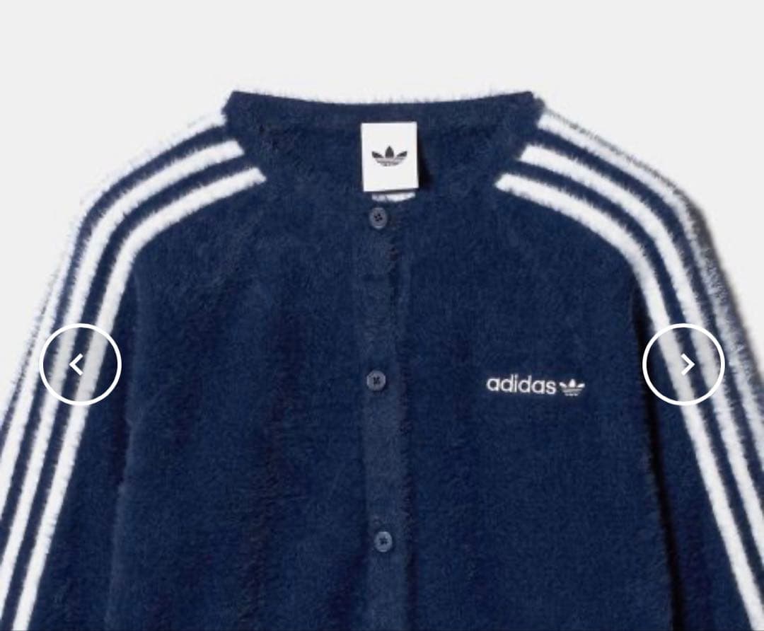 adidas フラッフィーニットカーディガン ナイトインディゴ