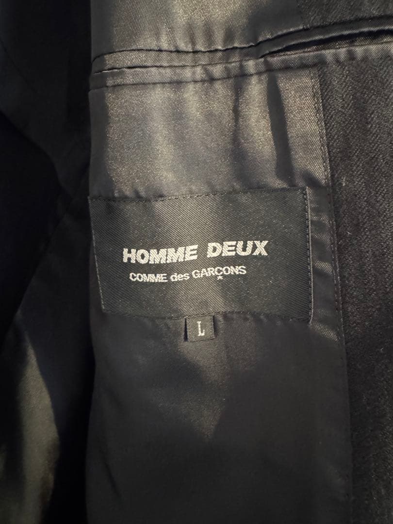 HOMME DEUX テーラードジャケット L 黒 ストライプ